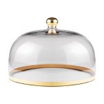 Spectrum Cake Dome with Gold, 11"D