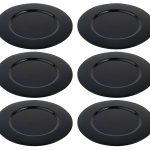 Opaque Black Charger, 12.5"D, Set of 6