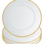 Onyx Charger, White with Gold rim, Set of 4