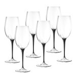 Spectrum White Wine with Black stem, 14 oz. Set of 6