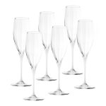 Spectrum Champagne Flute with White Stem, 11 oz. Set of 6