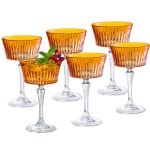 Onyx Champagne Coupe Amber, 8.75 oz. Set of 6