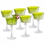Onyx Champagne Coupe Green, 8.75 oz. Set of 6