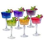 Onyx Champagne Coupe Assorted Colors, 8.75 oz. Set of 6