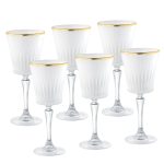 Onyx Water Goblet with Gold rim, 10 oz. Set of 6