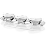 Papaya 4 piece set, Tray: 3"H x 19.7"L x 6.3"W, Bowl: 5"D