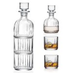 Combo 3 piece Whiskey Set, Decanter: 11.35 oz. DOF: 12.5 oz.