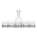 Sparkle 5 piece Whiskey Set, Decanter: 26 oz. DOF: 10.5 oz.