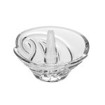 Barski Glass Ring Holder - Designed Crystal - Swirl Design - 3.25" Diameter - Made in Europe