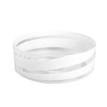 Opal Bowl with White Swirl, 11"D
