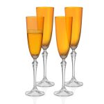 Vivid Champagne Flute, Amber, 7 oz. Set of 4