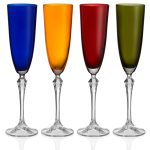 Vivid Champagne Flute, Assorted Colors, 7 oz. Set of 4