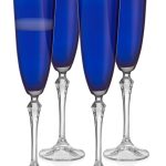 Vivid Champagne Flute, Blue, 7 oz. Set of 4