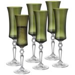 Vivid Champagne Flute, Green, 8 Oz., Set of 6