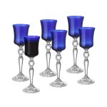 Vivid Liquor Glass, Blue, 3 Oz., Set of 6