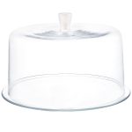 Opal Cake Plate and large Dome with White knob, 13"D